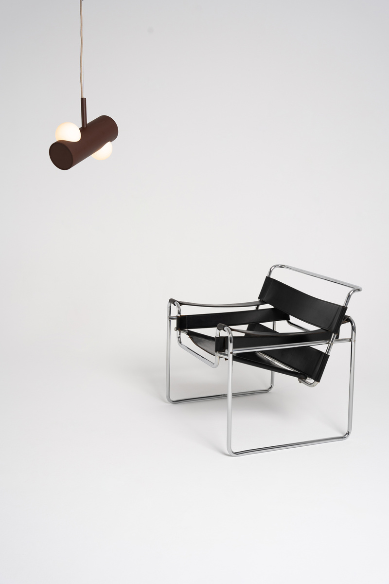 Chair and Lamp on White Background